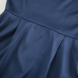 KYLETHOMASW  -  Office Siren Satin Dress for Women's Autumn Elegant Blue Swing Collar Long-sleeved Slim Fit Short Dress Female Clothes
