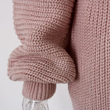 KYLETHOMASW  -  Trendy Long Sve Knitted Loose Sweater Dr One oulder Batswing Sle Spring Autumn Winter Commute Faion Single Piece