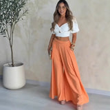 KYLETHOMASW  -  New Spring and Summer High-waisted Wide-leg Pants Casual Trousers