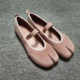 KYLETHOMASW  -  Women's Suede Mary Jane Flats Strap Design Split - Toe Comfortable Casual Shoes Stylish Daily/Lounge Footwear