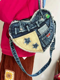 KYLETHOMASW  -  Star Contrast Denim Bag Shoulder Crossbady Bags for Woman Underarm Bolsos De Mujer Spice Girl Sac Femme Original Heart Bolso