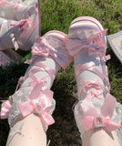 KYLETHOMASW  -  Original Lo Shoes Spring and Autumn New Fashion Round Toe Bow Sweet Cute Japanese Style Thick Sole High Heel Women's Pumps