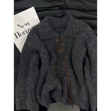 KYLETHOMASW  -  Vintage Sweater Women Harajuku Lace Up Knitted Pullovers Streetwear Korean Knitwears Winter Long Sleeve Casual Jumpers New