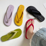KYLETHOMASW  -  Summer Candy Color Women Slipper Fashion Slip On Ladies Casual Flip Flop Shoes Soft Flat Heel Outdoor Beach Slide New Woman