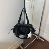 KYLETHOMASW  -  Women Small pu Leather Boston Shoulder Bag Y2K Daily Shopping Bags New Trend Female Fashion Handbags and Purses
