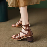 KYLETHOMASW  -  Retro Roman Sandals Women's Hot Sale Of The Season Summer New Design Thick Heel Small Audience One-Strap High Heels Sandals W...