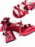 KYLETHOMASW  -  Original Lo Shoes Spring and Autumn New Fashion Round Toe Bow Sweet Cute Japanese Style Thick Sole High Heel Women's Pumps