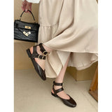 KYLETHOMASW  -  Comfort Shoes for Women Large Size Beige Heeled Sandals 2025 Summer Big Black Fashion Closed Girls New Flat Low Rubber Rome Back