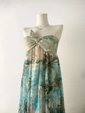 Kylethomasw Harajuku Fashion Scenery Fairy Dress Slim Sexy Strapless Backless Casual Chest Wrapping Bow Prom Gown Luxury Spring Summer 2024