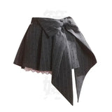 KYLETHOMASW  -  Gray Dot Pleated Skirt Women Bow Lace Patchwork Summer Mini Skirt Hotsweet Y2k Girl Fashion Lolita Style Cutecore Skirt