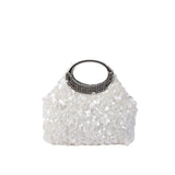 KYLETHOMASW  -  Women Sequins Evening Clutch Bag Rhinestone Circular Ring Top Handle Metal Chain Crossbody Bags Wedding Party Handbags