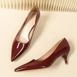 KYLETHOMASW  -  5cm Stilletos High Heels Dress Shoes Ladies Red/Nude Pumps Women Patent Leather Tacones Wedges Femme Office Gift Shoes Wedding