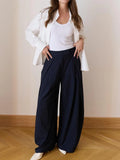KYLETHOMASW  -  Striped Baggy Pants Women's Pants Autumn Elegant Pleated Wide Leg Oversized Trousers Ladies Fashion High Waist Pants