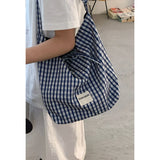 KYLETHOMASW  -  College Style Canvas Tote Bag for Women 2025 New Korean Versatile Large Capacity Bucket Bags