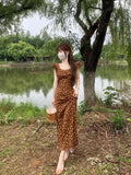 KYLETHOMASW  -  Flying Sleeve Women Dresses Print Floral Ruffles Sweet Spring Summer Long Dress French Style Vintage Vestidos Mujer