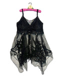 KYLETHOMASW  -  New Summer European and American Punk Style Y2k Subculture Rock Perspective Hollowed Out Veil Suspender Dress For Women