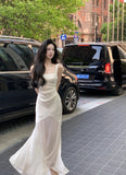 KYLETHOMASW  -  Women Elegant  Mermaid Dress Summer New Fashion Beige Vestidos Female Bodycon Dresses Prom Evening Party Fashion Clothing