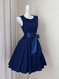 KYLETHOMASW  -  Ancient French temperament waist thin vest dress women's summer new niche high-end lace-up dress dress