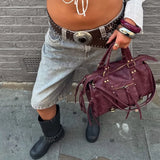 KYLETHOMASW  -  Y2k Bermuda Denim Shorts Low Waist Loose Fit Baggy Jorts with Pockets Summer Vintage Wide Leg Jeans Cyber Grunge Streetwear