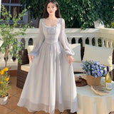 Kylethomasw French Elegant Princess Evening Party Midi Dresses for Women Springtime Slim Bandage Long Sleeve Vestidos Korean Summer Clothes