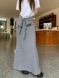 KYLETHOMASW  -   2024 Women A-Line Mopping Skirt Bow Plaid Fashion Summer Loose Chic High Waits Streetwear Vintage Slim Mujer Daily