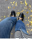 KYLETHOMASW  -  Ballet Shallow Flat Shoes Soft Commuting Casual Shoes 2025 Spring and Autumn Retro Cross-laced Flat Mary Jane Shoes