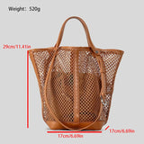 KYLETHOMASW  -  Brand Mesh Bucket Tote Bag Hollow Vegetable Basket Handbag Large Capacity Shoulder Messenger Bag Underarm Bag Fashion Women' Bag