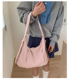 KYLETHOMASW  -  New Solid Simple Zipper Women's Handbags Streetwear Office Lady Shoulder Underarm Bag Y2k Aesthetic Fashion Chic Backpacks