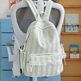 KYLETHOMASW  -  School Student Mochila Dot Bow Stripe Bag Commuter Mochilas Mujer High Capaci Backpacks Lace Backpack Sweet Bolsas Feminina