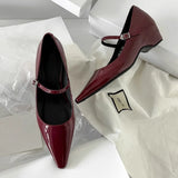 KYLETHOMASW  -  Pointed Toe Women Shoes Buckle Strap Solid Color Retro Designer Brand 5CM High Heel Shallow Female Shoes Concise Casual Shoes