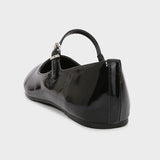 KYLETHOMASW  -  Luxury Brand Patent Leather Round Toe Ballet Flats Women Fashion Shallow Belt Buckle Designer Shoes Elegant Party Dress Shoes
