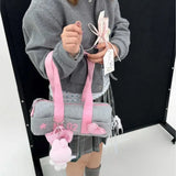 KYLETHOMASW  -  Harajuku Grey Handbag Canvas Bag Women Sports Large Capacity Y2k Shoulder Bags Female Large Capacity Underarm Bag