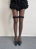 KYLETHOMASW  - Millennium Hot Girl Y2K Polka Dot Lace Stockings Trendy Retro Subculture Sun Protection Pantyhose Summer Women Ins Velvet
