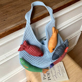 KYLETHOMASW  -  Beach Holiday Knitted Shoulder Bag Underarm Bolsos De Mujer Large Capacity Tote Sac Femme Commuter Bags for Woman New Bolso