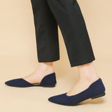 KYLETHOMASW  -  New Women D'orsay Flats Shoes Stretch Soft Ballerinas Loafers Femmes Pointed Toe Slip On Moccasines Fly Weaving Princess Ballets