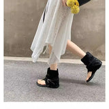 KYLETHOMASW  -  Fashion Style Open Clip Toe Ankle Boots Sandals Women Short Booties Designer Wedges High Heels Ladies Shoes