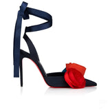 KYLETHOMASW  -  Women's New Pointed, Slim, High-heeled, Toe Toed Sandals with Back Strap, Fashionable Rose Flower Women's Plus Size Sandals
