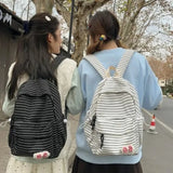 KYLETHOMASW  -  Striped School Backpack Students Mochila  Large-capacity Mochilas Cute Travel Bag Daily Using Bolsas Feminina Backpacks