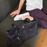 KYLETHOMASW  -  Vintage Denim Women Handbag and Purse Trend Designer Female Shoulder Bag Multi-pocket Ladies Big Totes Work Commute Underarm Bag