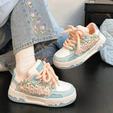 KYLETHOMASW  -  Cheap Sweet Campus Shoes For Girl leather Flat Comfortable skateboard Women's Sports Shoes High quality tenis de mujer