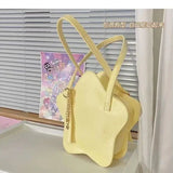 KIylethomasw Star Yellow Y2k Handbag Women Harajuku Pu Leather Chic Solid Jk Shoulder Bag Ladies Retro Cute Lolita Mini Bag Aesthetic