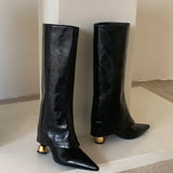 KYLETHOMASW  -  Designer Wine Glasses Woman Knight Boot Fashion Slip On Long Booties botas de inverno feminina