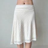 KYLETHOMASW  -  French Vintaeg Pleater Low Waist A-line Jacquard Skirt Y2k Fashion Elegant Vacation Casual Women Jupe Lrregular Design Skirts