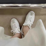 KYLETHOMASW  -  Women's Genuine Leather Outdoor Walking Shoes Casual  Fashionable Sports Platform Shoes For Women White Flat Shoes For Women