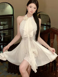 KYLETHOMASW  -  Elegant Sleeveless Y2K Mini Dress Women Korean Fashion Vintage Lady One Piece Clothing Evening Party 2024 Summer New