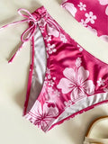 KYLETHOMASW  -  Women Printed High Waist Bikini Set Sexy Vest Crop Tops Halter Blue Panties Suit Summer Two Piece Swimsuit Beach Party Suit