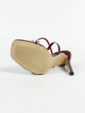 KYLETHOMASW  -  New Diamond Burgundy Sandals 11CM/4.5inch Heel Woman Stiletto High Heels Banquet Party Pumps Shoes