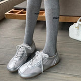 KYLETHOMASW  -  Fashionable Casual Women's Shoes 2025 Spring Summer Lace Up Round Toe Low Heels Sneakers Outside Comfy Flat Sneakers Mujer