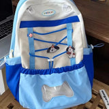 KYLETHOMASW  -  Patchwork Contrast Color Transparent Backpack High-capacity Harajuku All Match Backpacks Y2k Students Travel Schoolbags Women