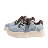 KYLETHOMASW  -  Women's Thick Bottom Sneakers Casual Spring New Style Large Head Fashionable Bread Versatile Flat Shoes Round Toe Ultra Leather